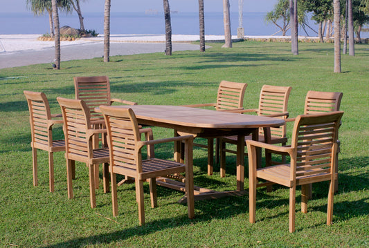 8 x Chairs with Oval Extending Table