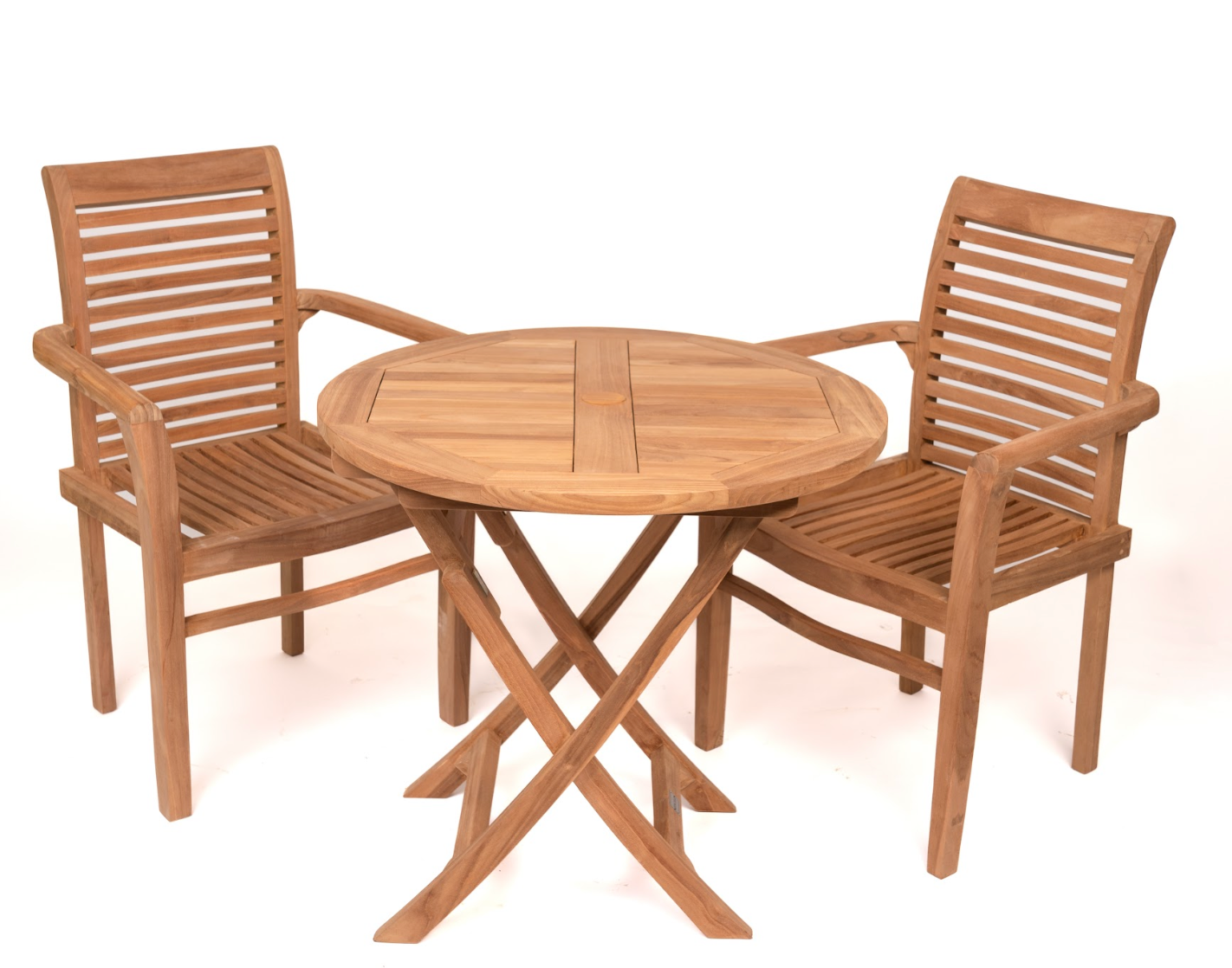 2 x Hampton Stacking Chairs with Bistro Table