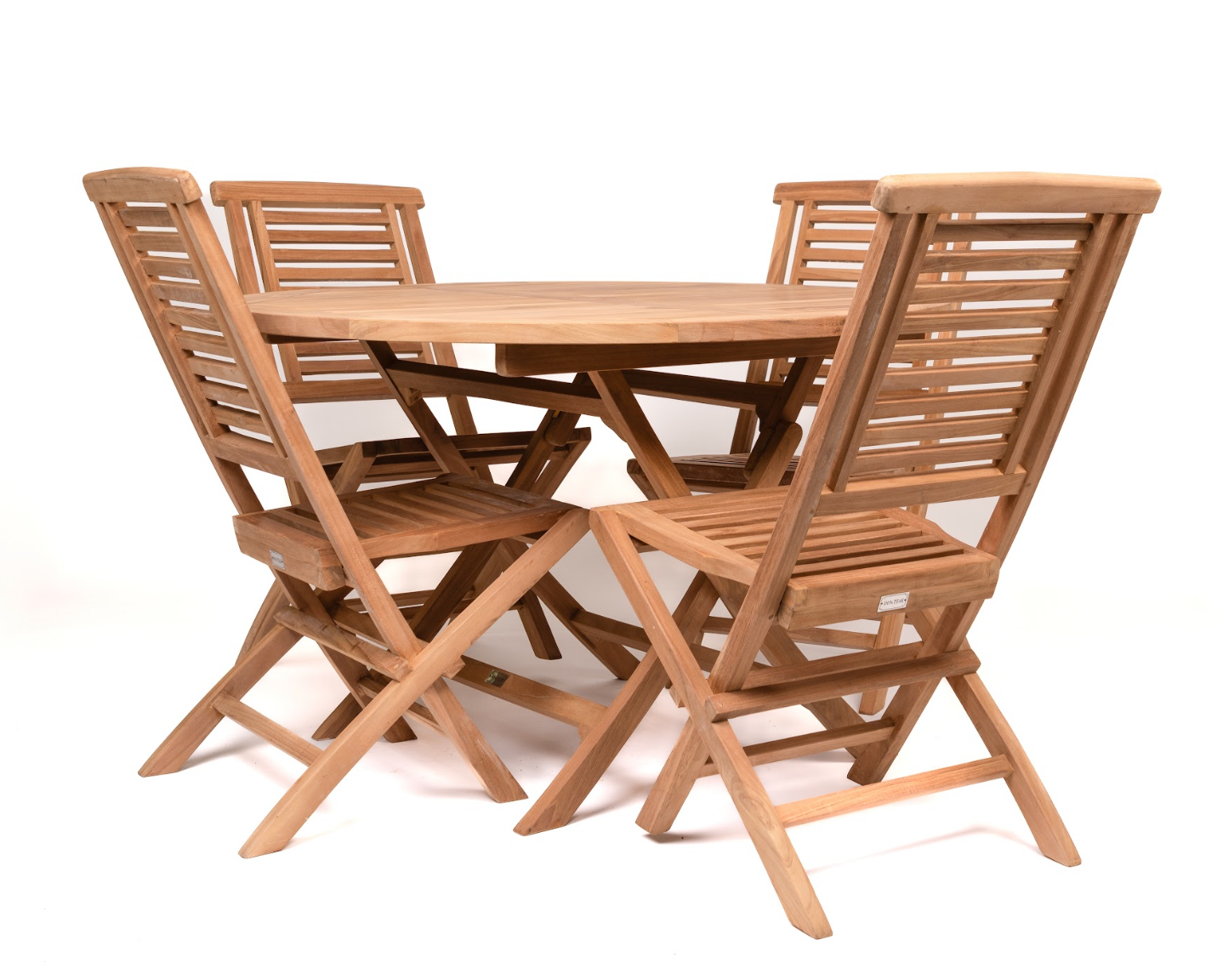 4 x Folding Chairs with Round 120CM Folding Table